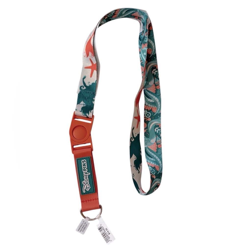 Disney Pins The Little Mermaid Ariel Reversible Lanyard with Removable Keychain